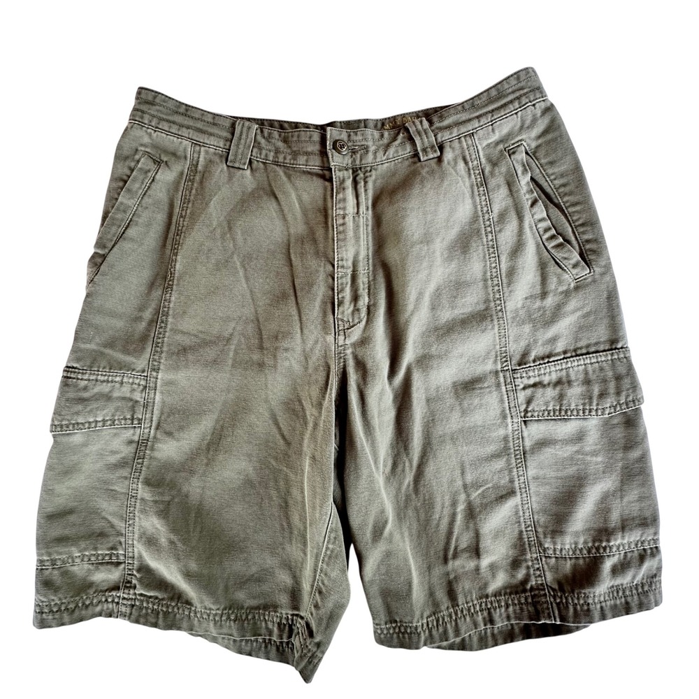 Tommy Bahama Relax Mens 34 Olive Green Cargo Shorts Tencel Cotton Twill Casual